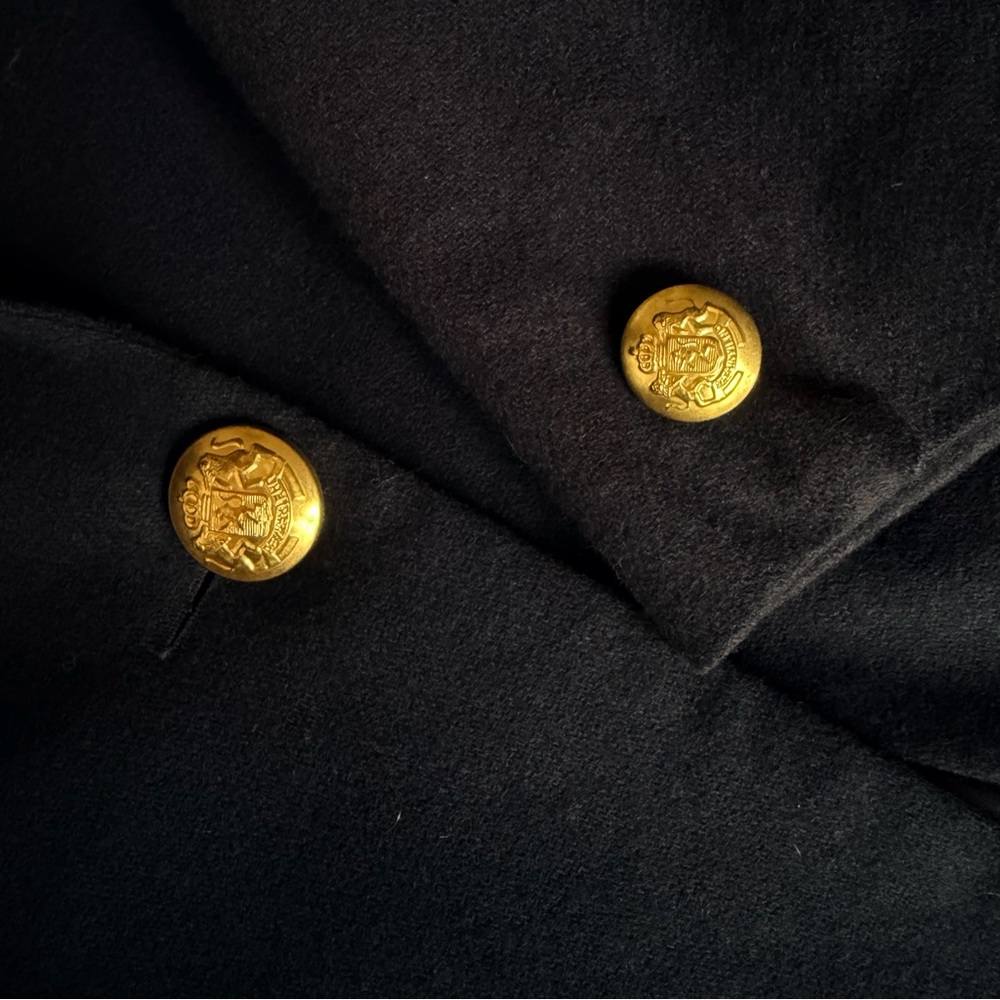 Vintage Jacqueline Ferrar Blazer Womens Navy One Button Wool Sz 8 - Business 90s - Picture 6 of 10